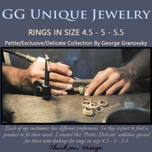 Rings Size 4.5/5/5.5/6/6.5  AUTHENTIC HANDMADE Silversmith GG Petite Collection